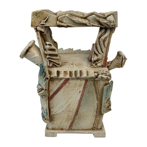 Ceramic Teapot Jim Stewart Studio Carved Stonewear Pottery Abstract Art C9049 - Picture 2 of 6